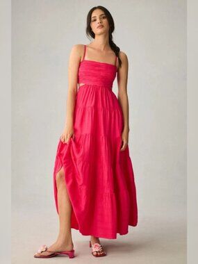 Anthropologie Let Me Be Cutout Tiered Dress Sz Small